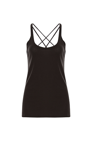 Chaser Gauzy Cotton Jersey Scoop Neck Strappy Back Tank Slide 1