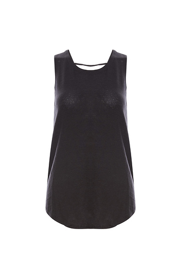 Chaser Linen Jersey Lace Back Muscle Tank Slide 1