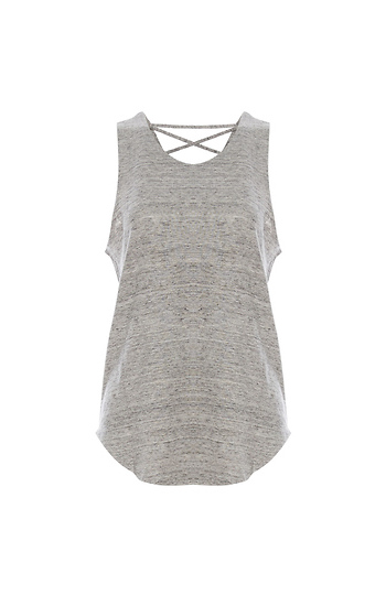 Chaser Linen Jersey Lace Back Muscle Tank Slide 1
