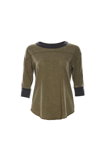 Chaser Blocked Jersey 3/4 Sleeve Shirttail Football Tee Slide 1