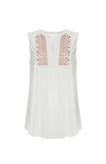 Mystree Embroidered Front Sleeveless Top Slide 1