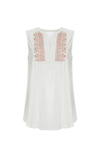 Mystree Embroidered Front Sleeveless Top Slide 1