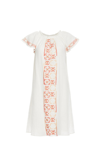 Mystree Short Sleeve Embroidered Dress Slide 1