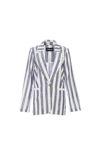 Oversized Striped Blazer Slide 1