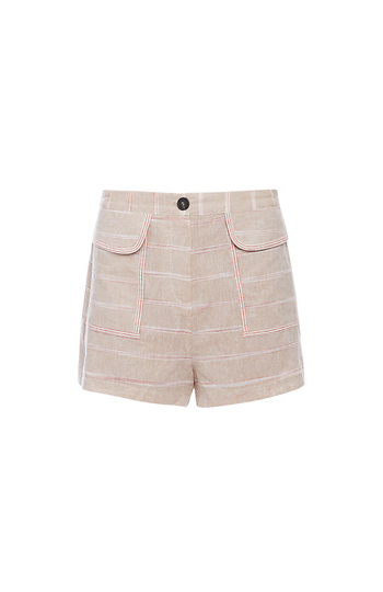 Patch Pockets Striped Shorts Slide 1