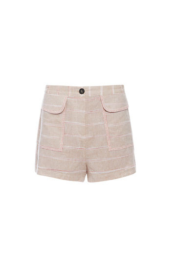 Patch Pockets Striped Shorts Slide 1