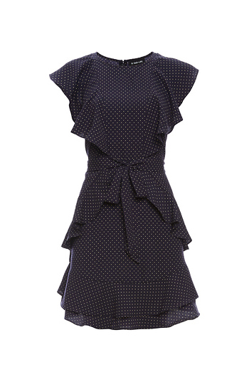 Sara Flutter Sleeve Polka Dot Dress Slide 1