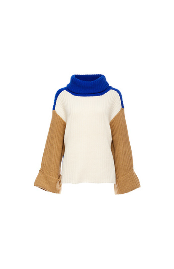 Cozy Knit Color Block Sweater Slide 1