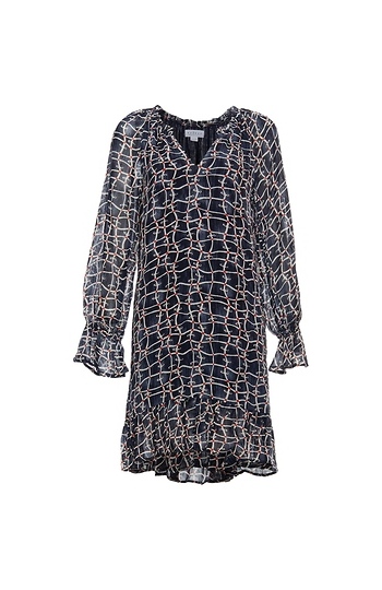 Velvet by Graham & Spencer Printed Chiffon Long Sleeve Dress Slide 1