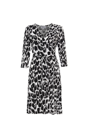 Leota Printed 3/4 Sleeve Wrap Dress Slide 1