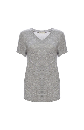 Boyfriend V-Neck Hacci Tee Slide 1