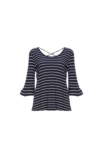 3/4 Sleeves Flare Cuffs Knit Top Slide 1