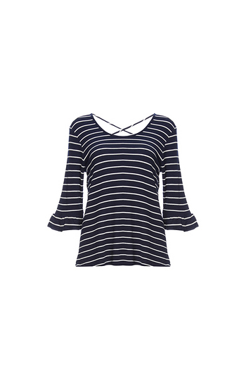 3/4 Sleeves Flare Cuffs Knit Top Slide 1