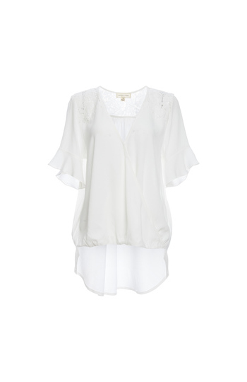 Surplice Flutter Sleeve Top Slide 1