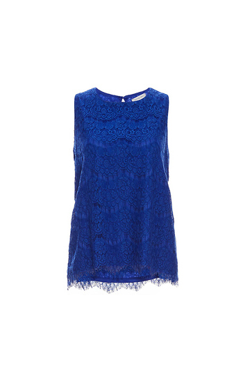 Sleeveless Scalloped Lace Top Slide 1