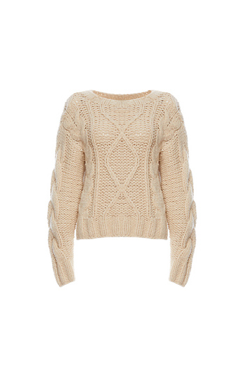 Nicole Cable Knit Sweater Slide 1