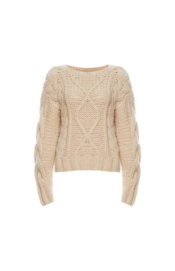 Nicole Cable Knit Sweater Slide 1