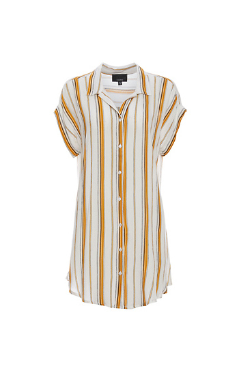 Short Sleeve Button Up Shirt Dress Slide 1