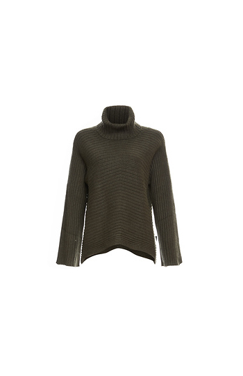 Mystree Turtleneck Ribbed Sweater Slide 1