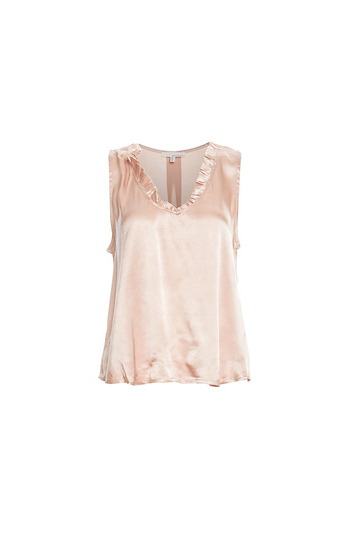 Ruffled V-Neck Sleeveless Top Slide 1