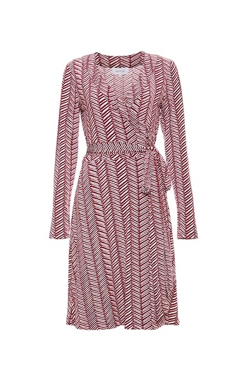 Long Sleeve Printed Wrap Dress Slide 1