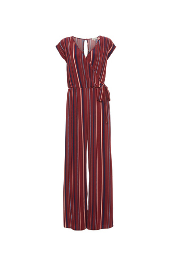 Faux Wrap Short Sleeve Jumpsuit Slide 1