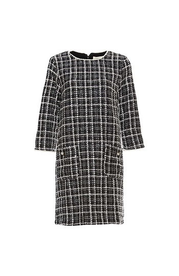 3/4 Sleeve Tweed Dress Slide 1