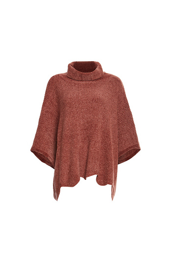 Turtleneck Oversized Poncho Slide 1