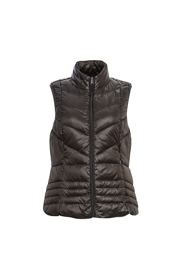 Quilted Zip Up Light Down Vest Slide 1