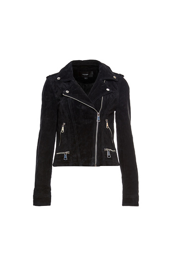 Suede Zip Up Moto Jacket Slide 1