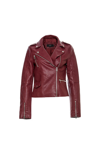 Faux Leather Moto Jacket Slide 1