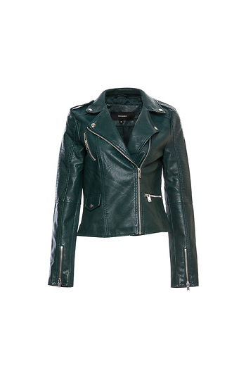 Faux Leather Moto Jacket Slide 1