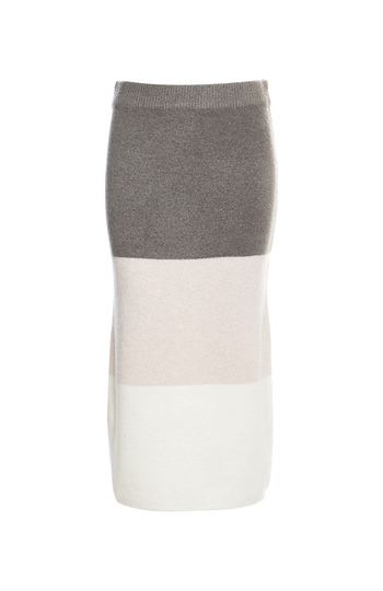 Color Block Knitted Pencil Skirt Slide 1