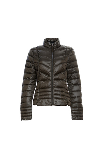 Quilted High Neck Zip Up Light Down Jacket Slide 1