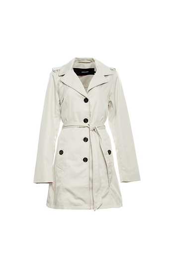 Button Front 3/4 Trench Coat Slide 1