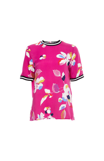 Short Sleeve Printed Track Top Slide 1