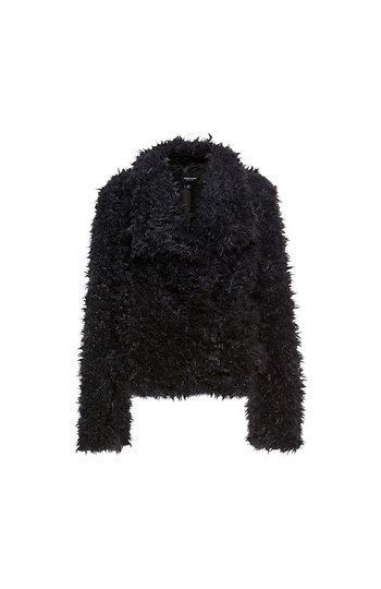 Faux Fur Drape Front Jacket Slide 1