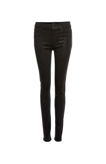coated high waist skinny jeans