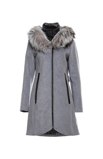 Soia & Kyo Charlena-FX Wool Coat with Removable Bib Slide 1