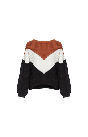 Color Block Chunky Sweater Slide 1