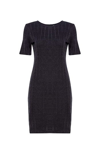Short Sleeve Rib Knit Dress Slide 1