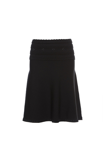 Sandro Waist Knit Details A-Line Skirt Slide 1