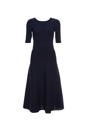 Sandro Eyelet Hem Texturized Knit Midi Dress Slide 1