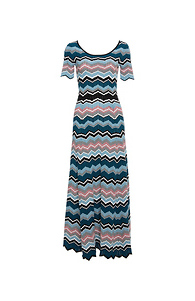 Sandro Scoop Neck Chevron Print Dress Slide 1
