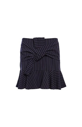 Front Knot Pinstripe Skirt Slide 1