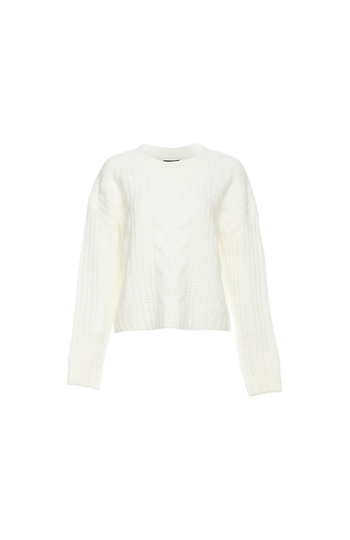 Fuzzy Cable Knit Sweater Slide 1