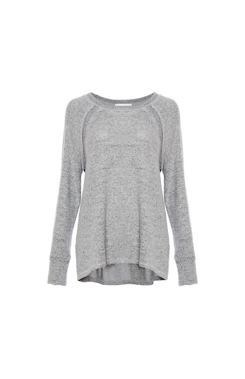 Emilia Brushed Raglan Sleeve Top with Rib Contrast Slide 1