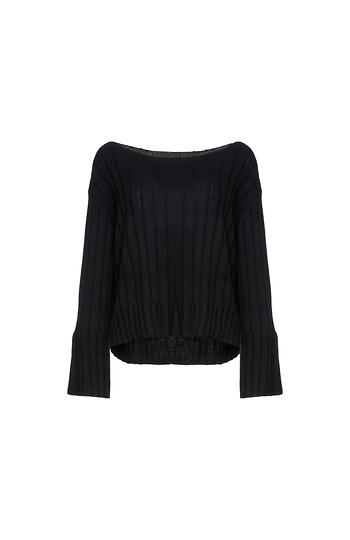 Cropped Ribbed Sweater Slide 1
