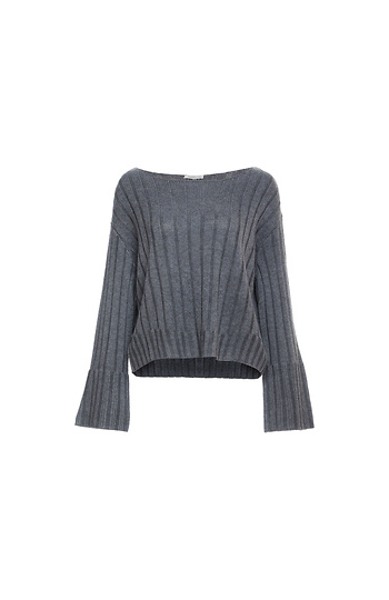 Cropped Ribbed Sweater Slide 1