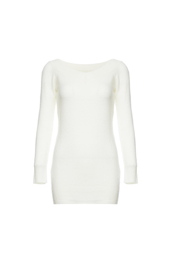 Boat Neck Long Sweater Slide 1